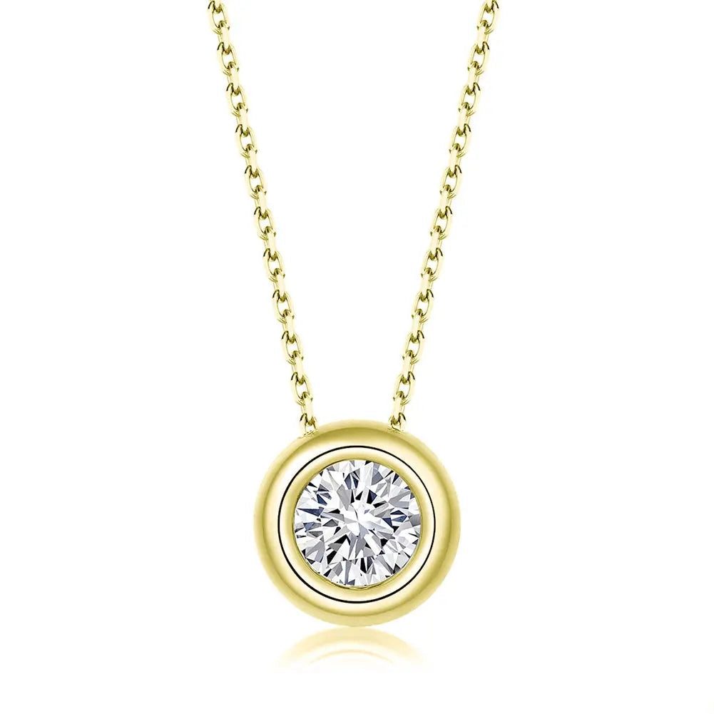 Suzan Gold Kette mit Anhänger 925 Silber vergoldet Premium Kristall, Zeitloses Design, vielseitig kombinierbar, ideal als Geschenk