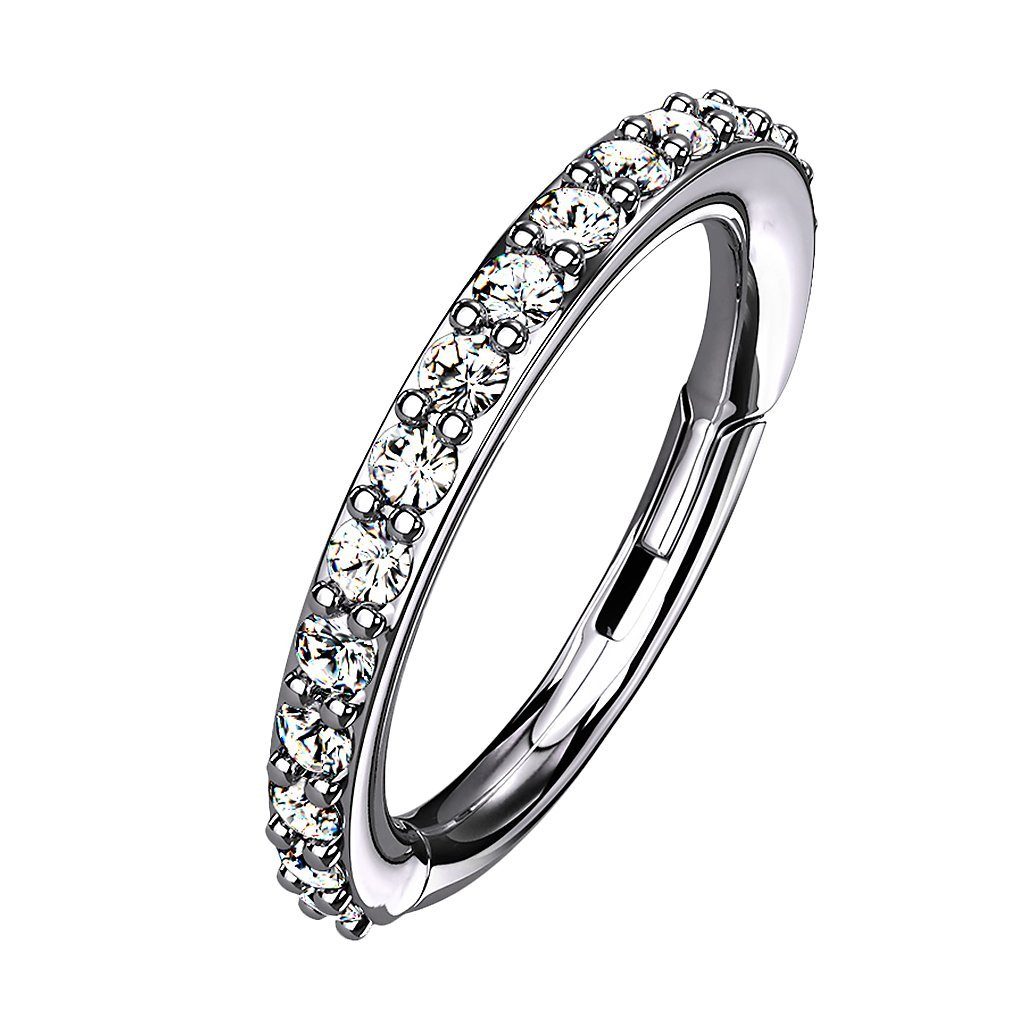 Taffstyle Nasenpiercing Piercing Segmentring Scharnier Clicker Kristall, Ri günstig online kaufen