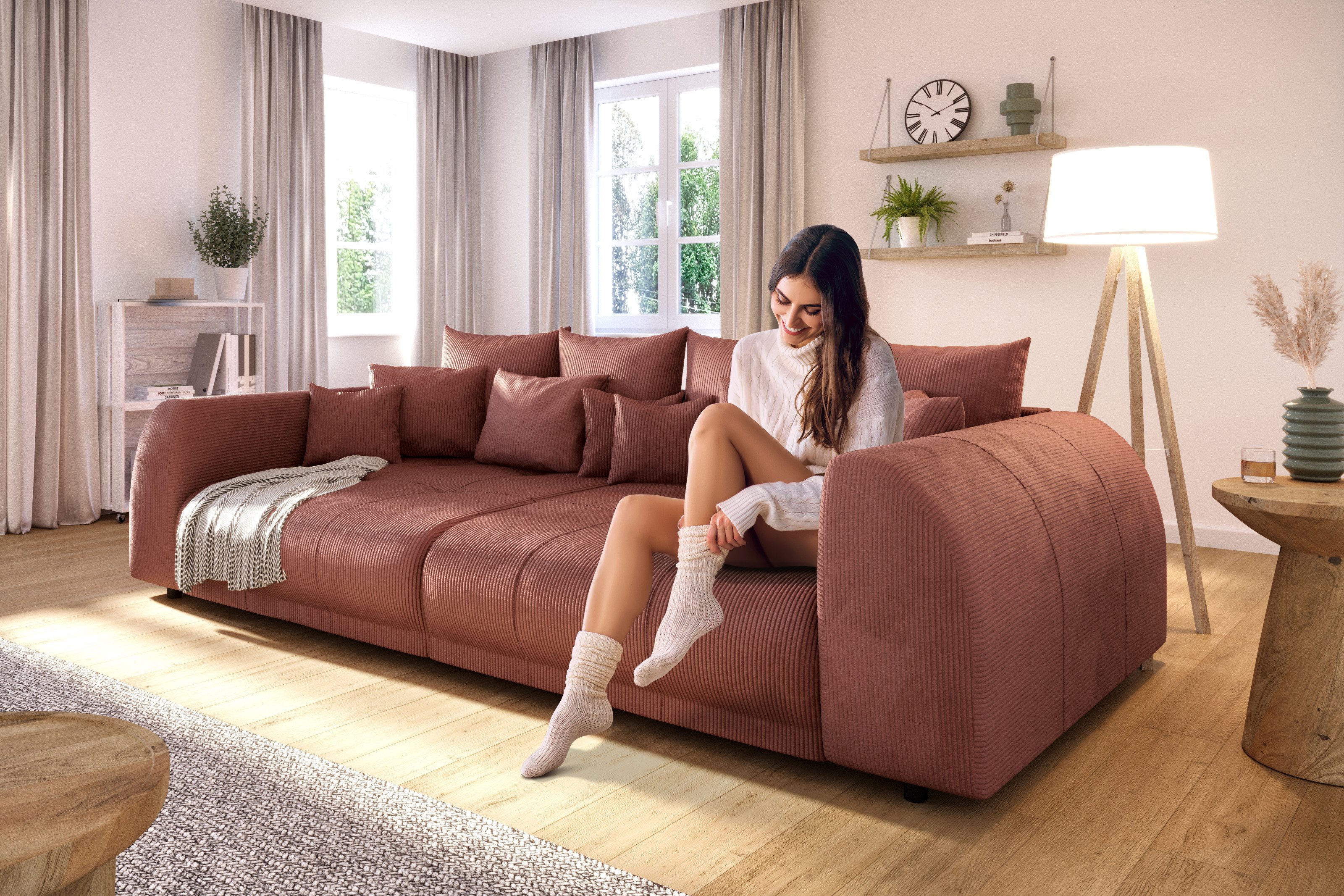 S-Style Möbel Big-Sofa Levana 5-Sitzer Boxspringfederung günstig online kaufen