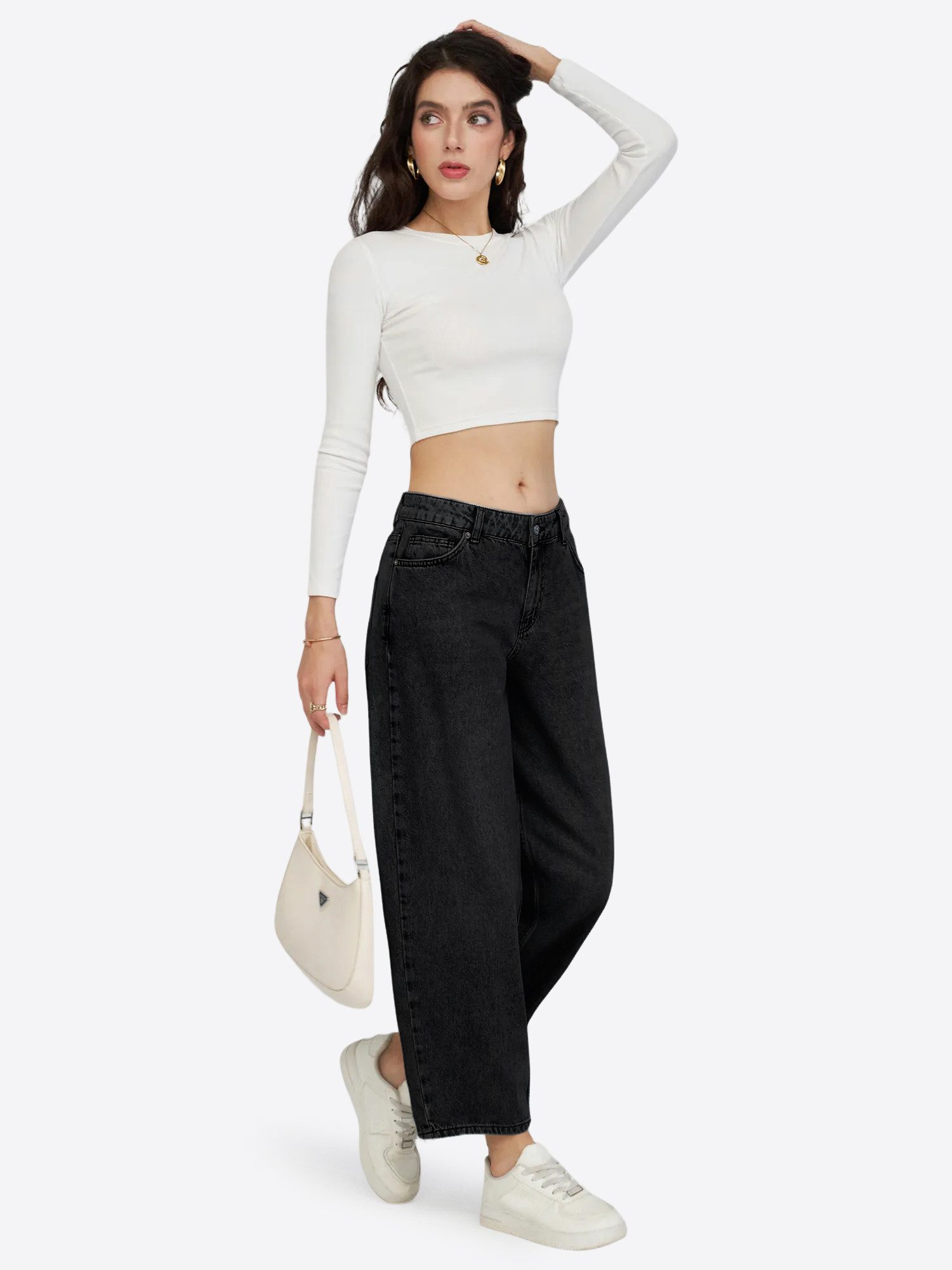 Imily Bela Loose-fit-Jeans Damen Ballonjeans mit Waschungseffekt (Packung, 1-tlg., 1per-Pack) 5-Pocket-Style