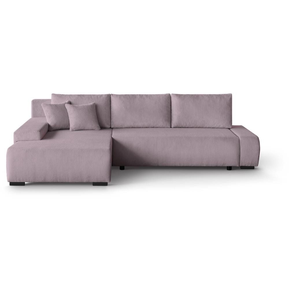 Beautysofa Ecksofa DRACO L in Strebenstoff, günstig online kaufen