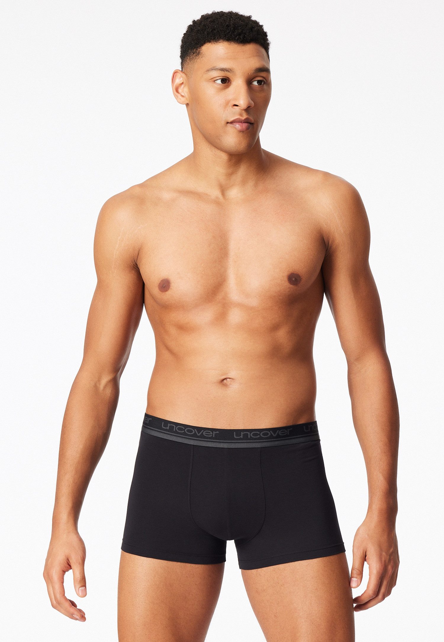 uncover by SCHIESSER Boxer Uncover Cotton (5er Pack) ohne Eingriff, elastisch, Single Jersey, Logo-Bund – Bild 2 von 3