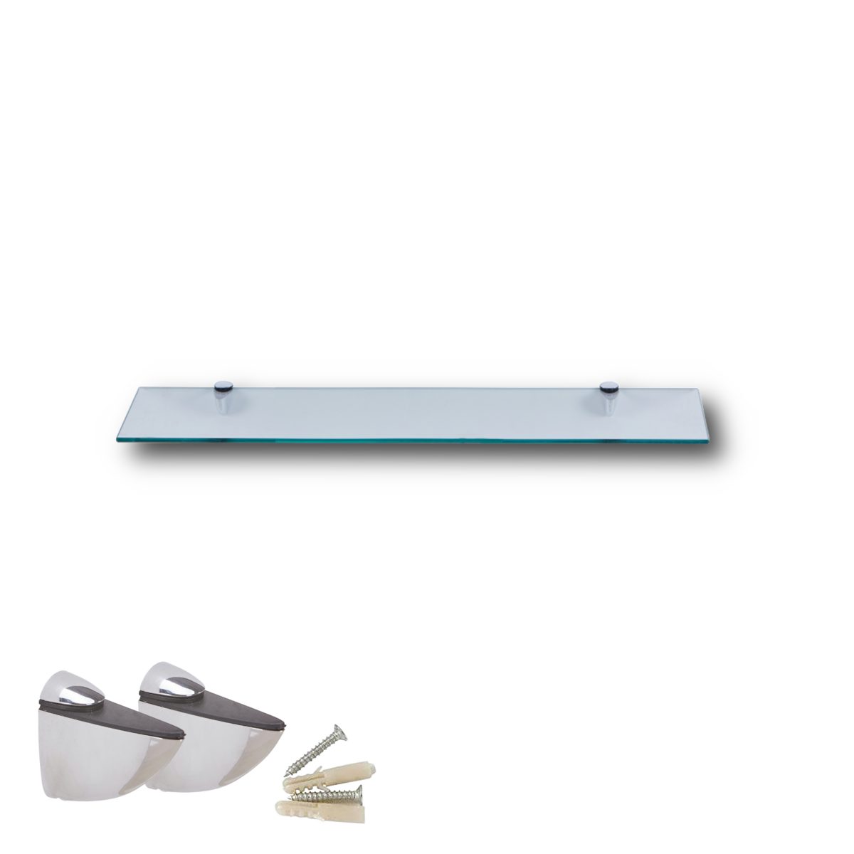 HOOZ Wandregal aus Sicherheitsglas mit Halterung - Klarglas - 50 x 13 x 0,6 günstig online kaufen