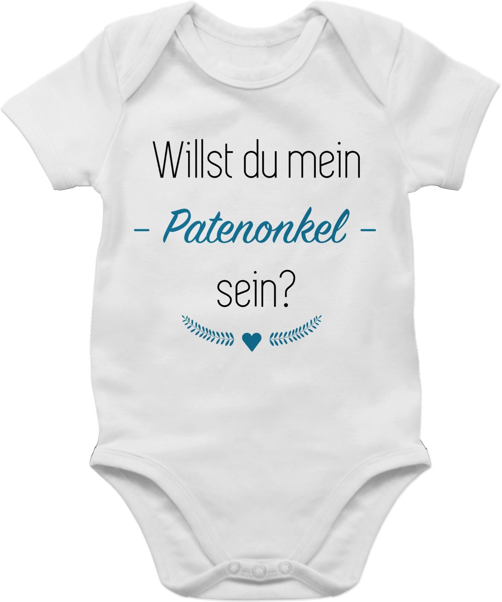 Shirtracer Shirtbody Willst du mein Patenonkel sein? Herz Patenonkel Baby 1 Weiß