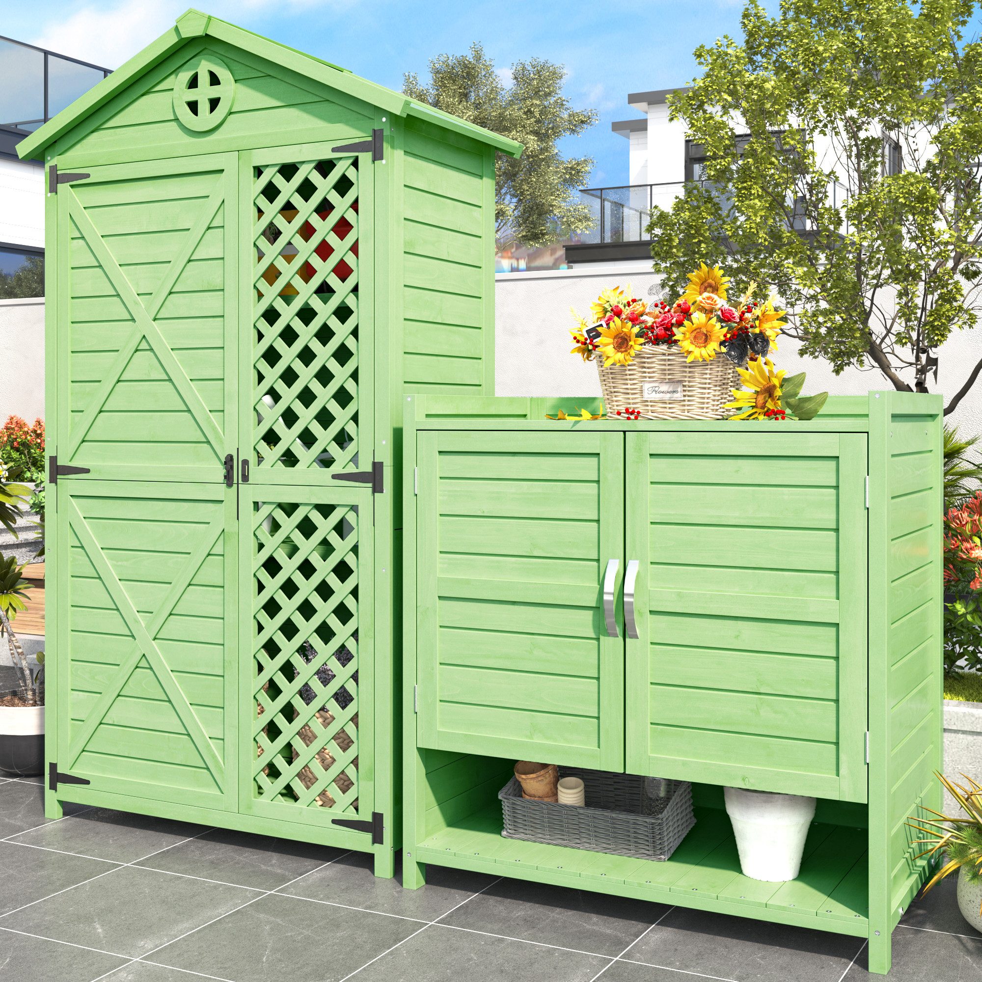 HAUSS SPOLE Garten-Geräteschrank Garten-Schrank-Set 2 Werkzeugschränke, günstig online kaufen