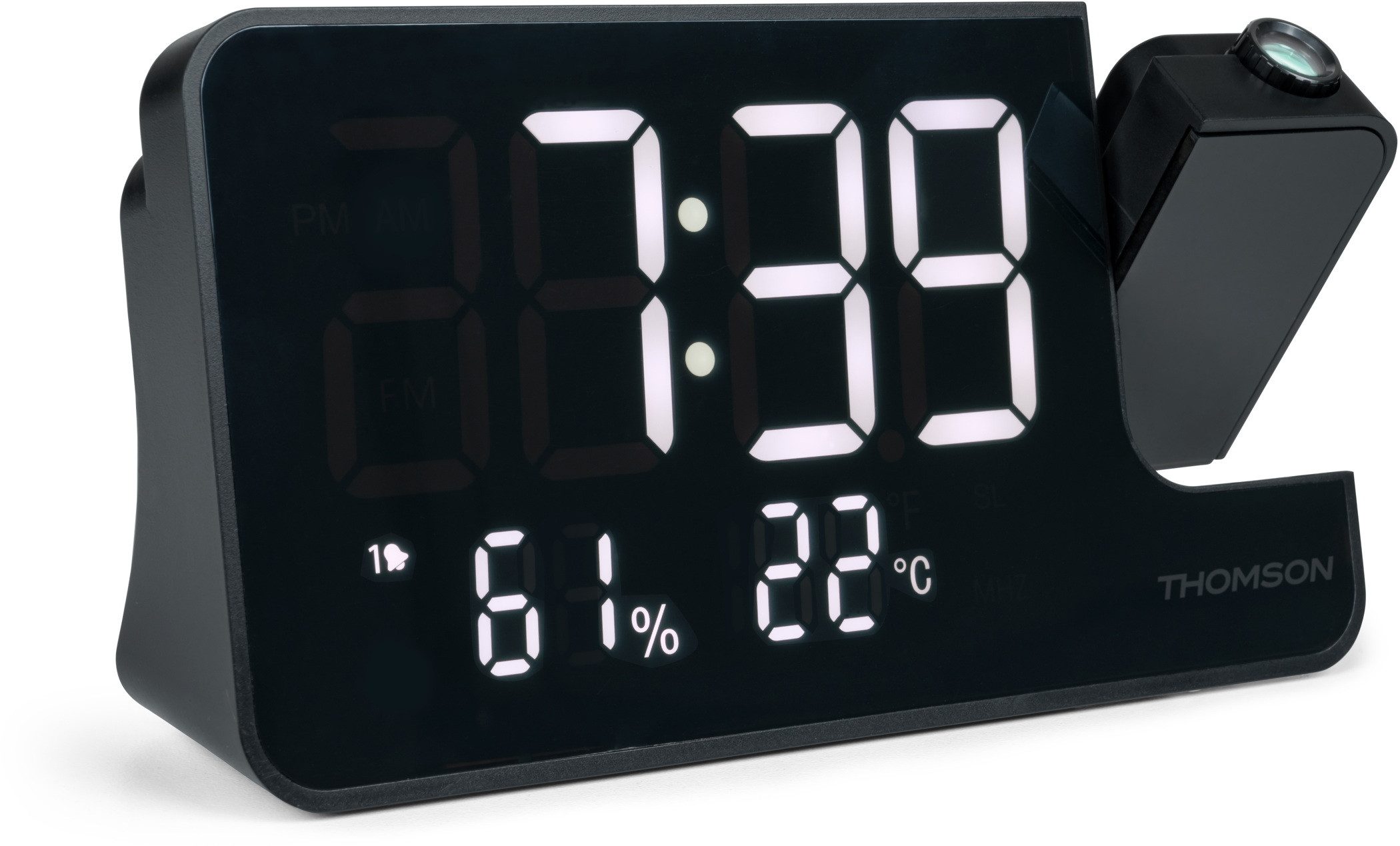 Thomson Radiowecker Radiowecker CP100T UKW/FM Radio Projektion Uhrzeit schwarz TH388848