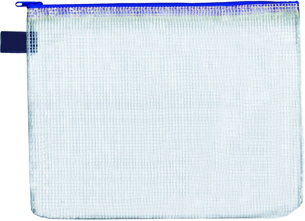 FOLDERSYS Prospekthülle Reißverschlusstasche A4 PVC blau