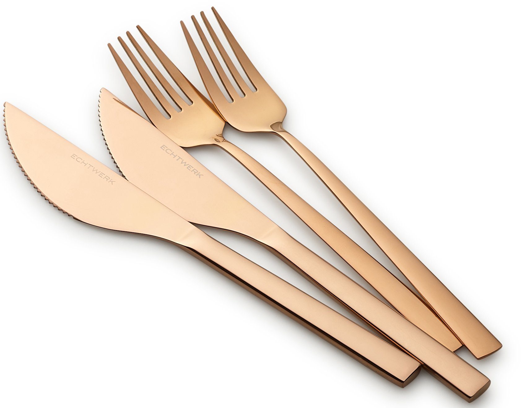 ECHTWERK Besteck-Set Angelini (4-tlg), 2 Personen, Chromnickelstahl 18/10, für Pizza, Quiche, Flammkuchen