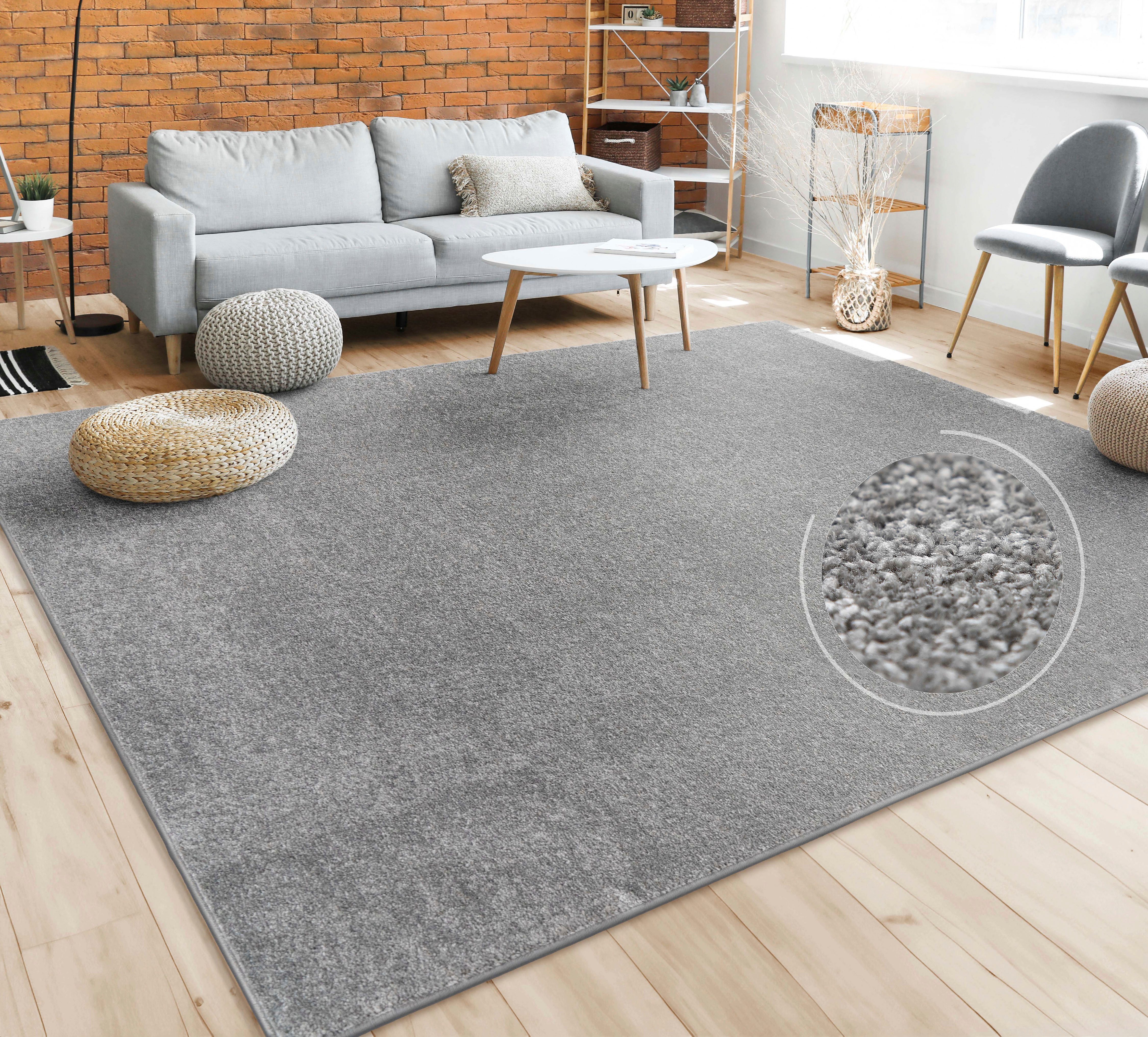 Paco Home Teppich Porto 890, rechteckig, Höhe: 13 mm, Kurzflor, Uni-Farben, ideal im Wohnzimmer & Schlafzimmer