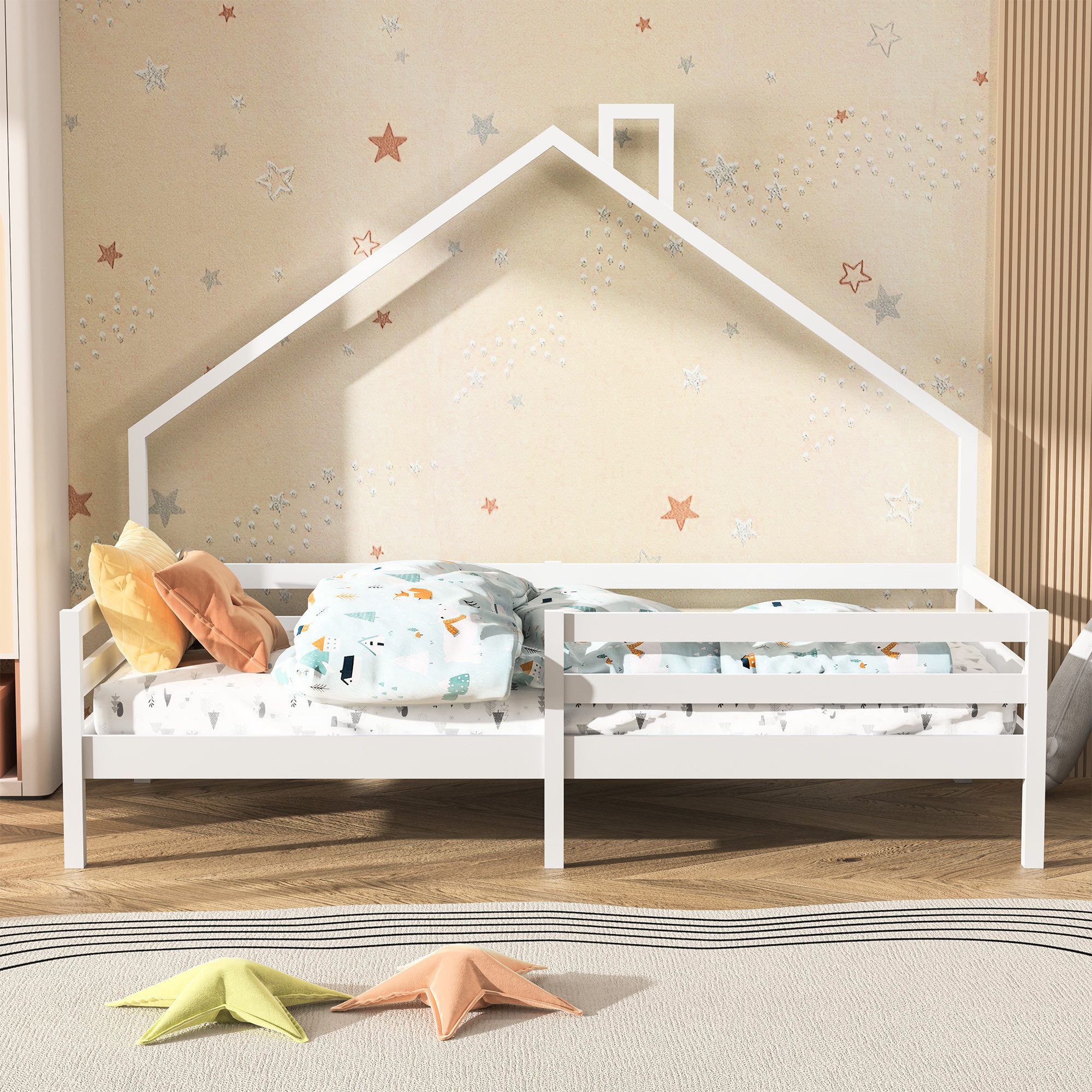 FUROKOY Kinderbett Kinderbett 90x200 cm, Bodenbett günstig online kaufen