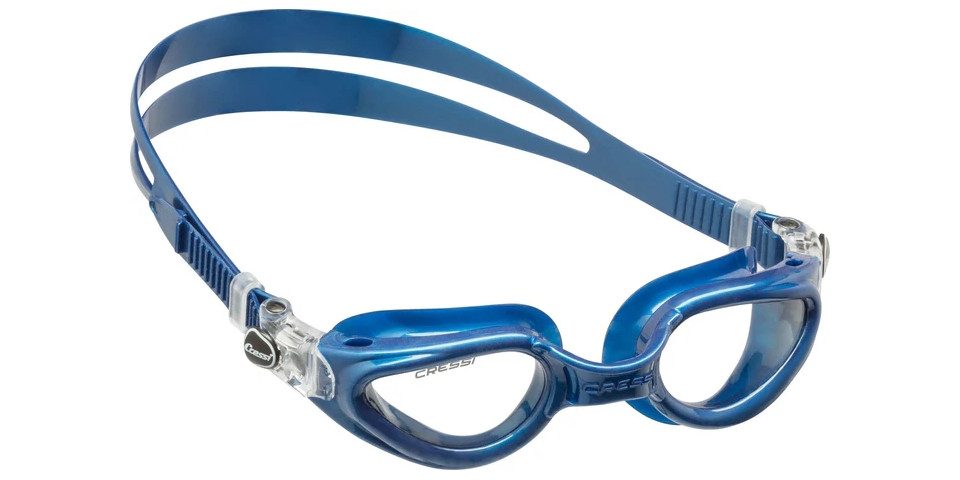 Cressi Schwimmbrille Right blue metal clear lens