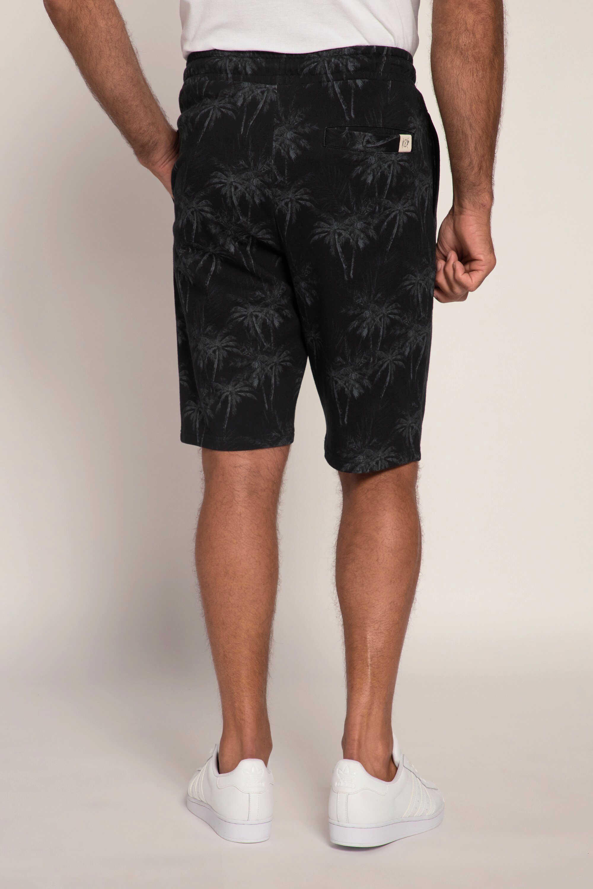 JP1880 schwarz Print Elastikbund Sweatbermuda Bermudas Palmen