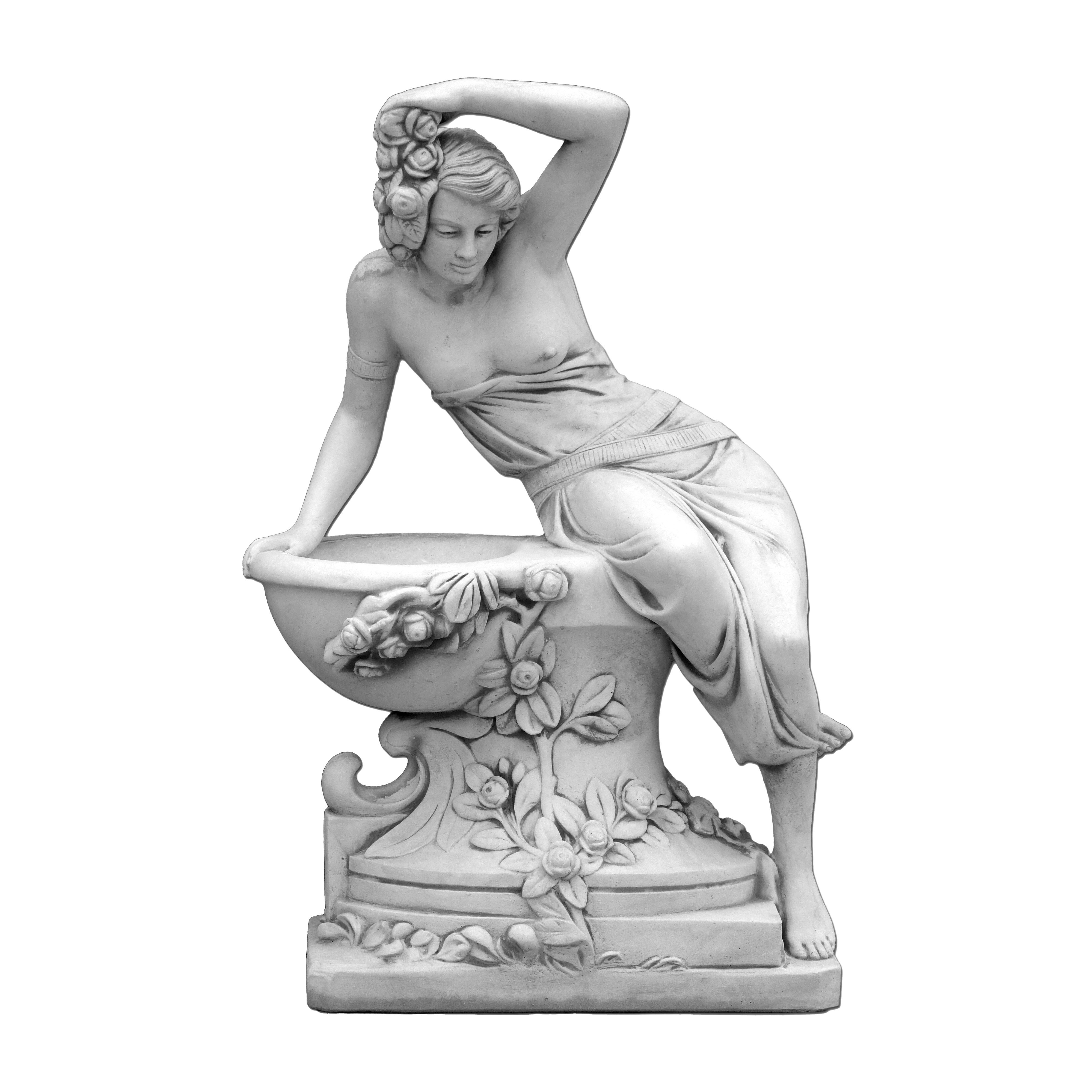 gartendekoparadies.de Pflanzschale Frauenstatue mit Pflanztrog Steinguss 141 cm 398 kg, Frostsicher
