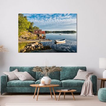 WallSpirit Leinwandbild "Schären - Schwedische Küste" - XXL Wandbild, Leinwandbild geeignet für alle Wohnbereiche