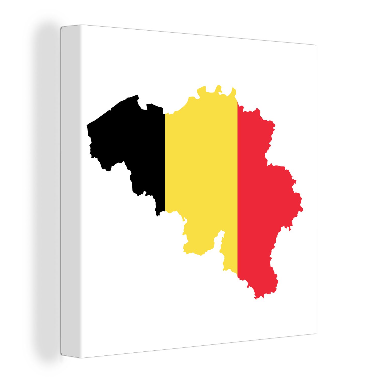 von Bilder Illustration Nationalflagge, (1 Eine Schlafzimmer OneMillionCanvasses® der für Belgien Wohnzimmer Farben in St), den Leinwand Leinwandbild