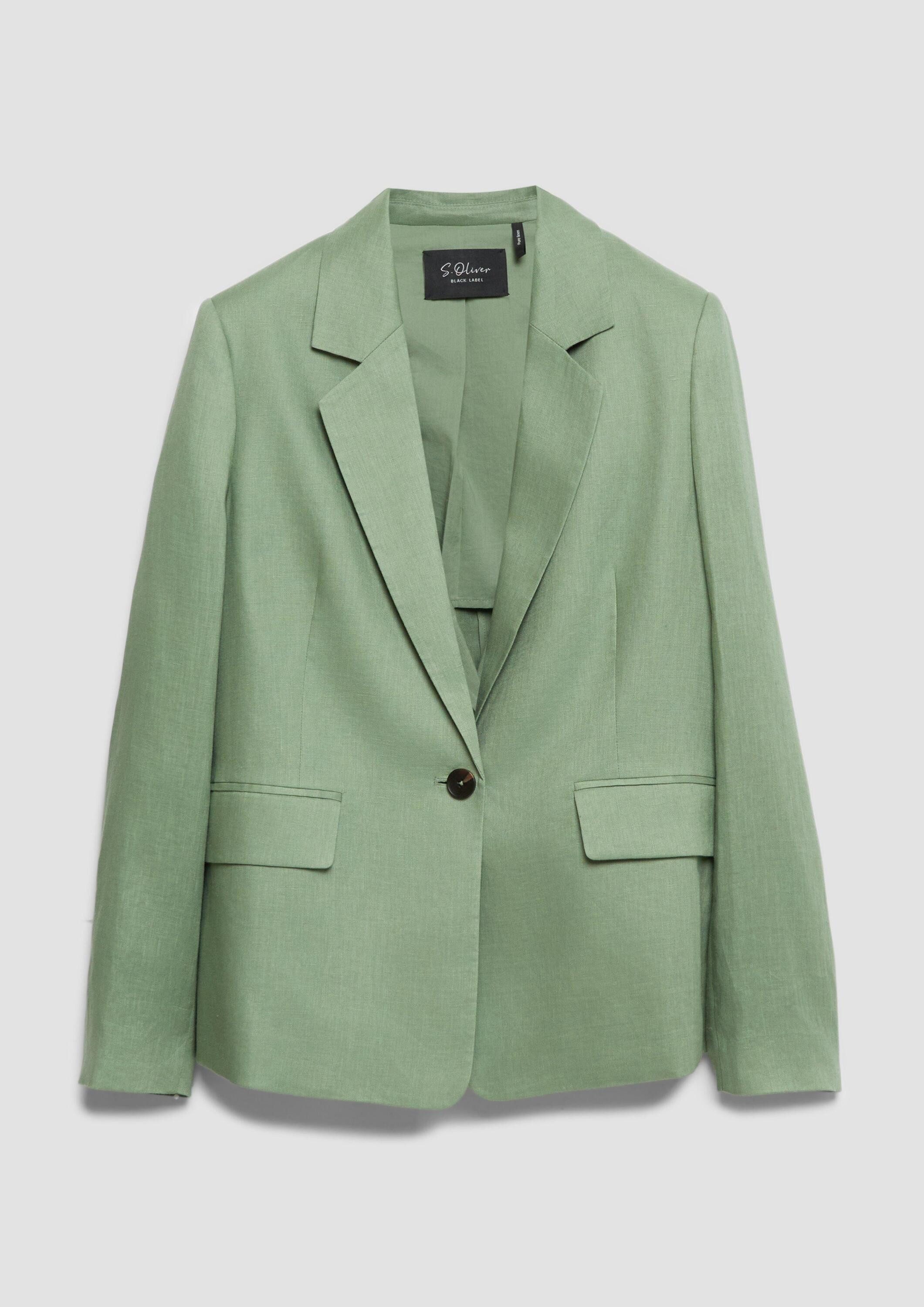 s.Oliver Jackenblazer Indoor-Blazer Antaillierter Leinenblazer