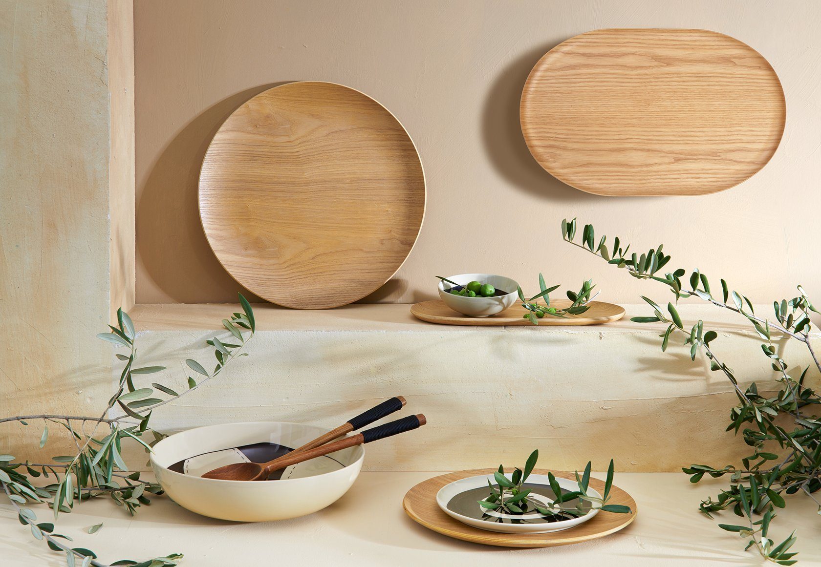 Holztablett, SELECTION wood beige oval Selection ASA ASA Teller