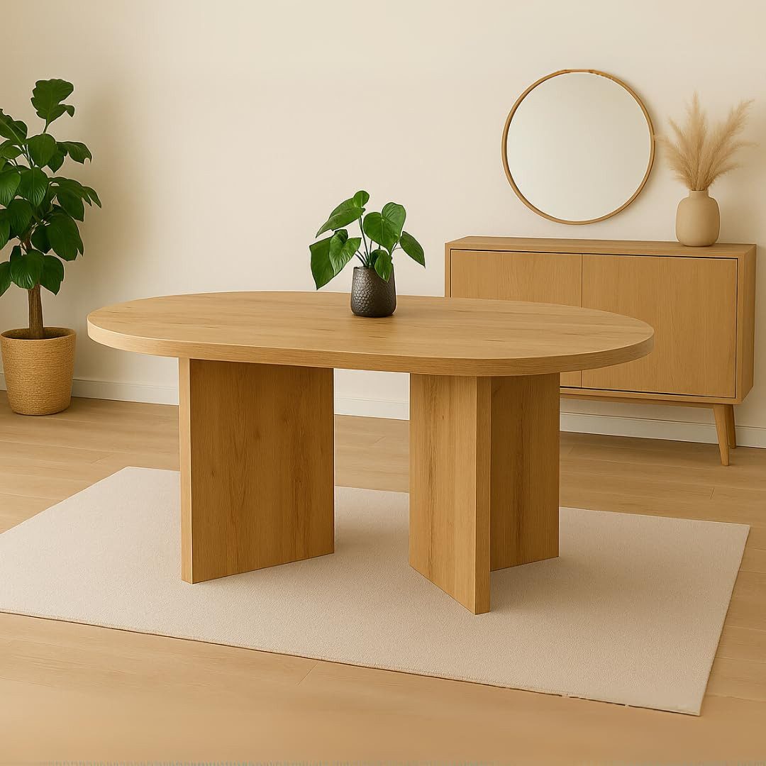 Trelevo® Esstisch Esszimmertisch 160x90 cm, Wildeiche-Optik, günstig online kaufen