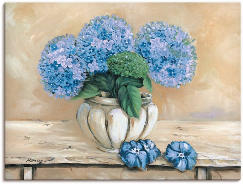Artland Wandbild Blaue Hortensien, Blumen (1 St), als Alubild, Leinwandbild,  Wandaufkleber oder Poster in versch. Größen