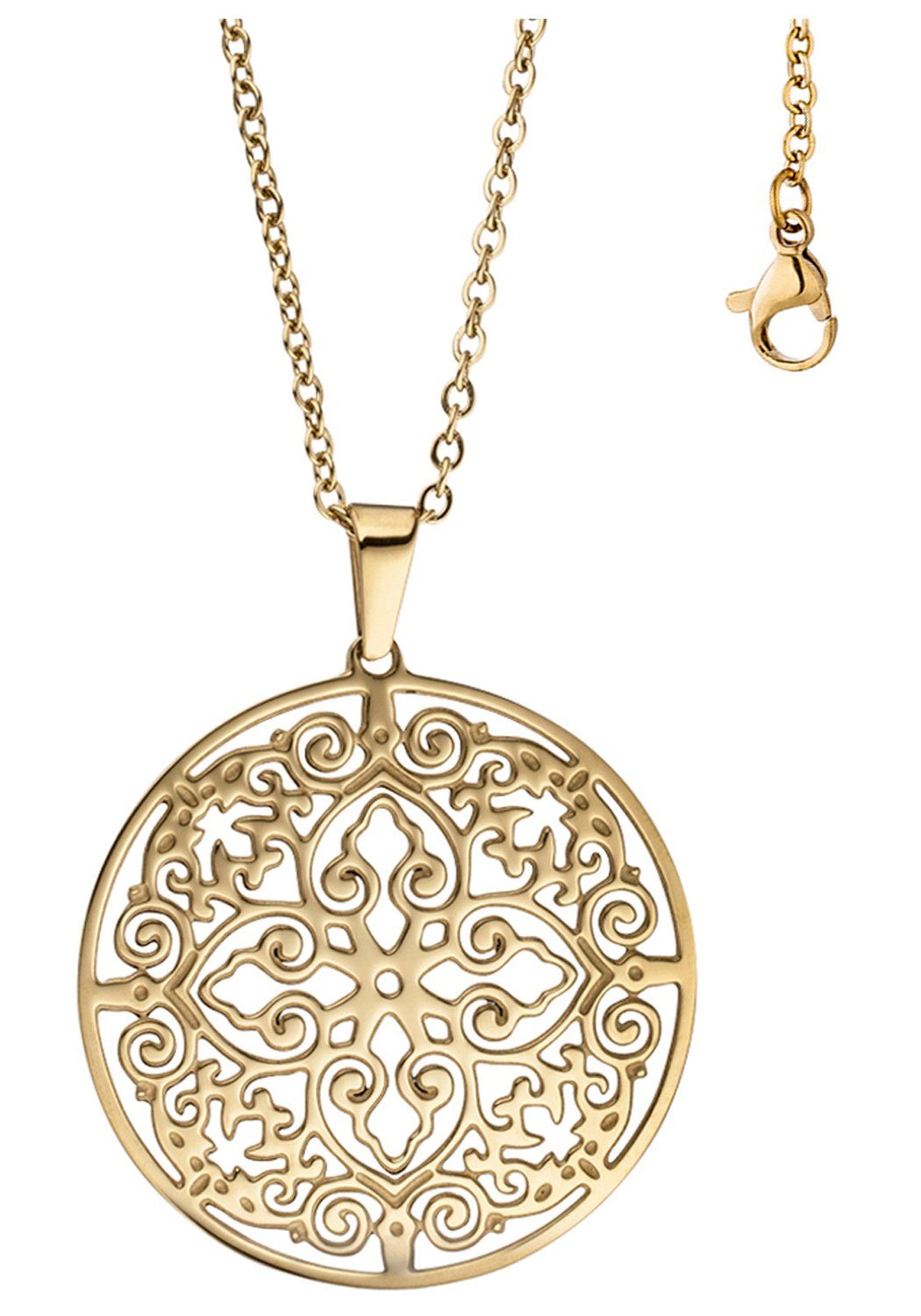 JOBO Kette mit Anhänger, rund Edelstahl...