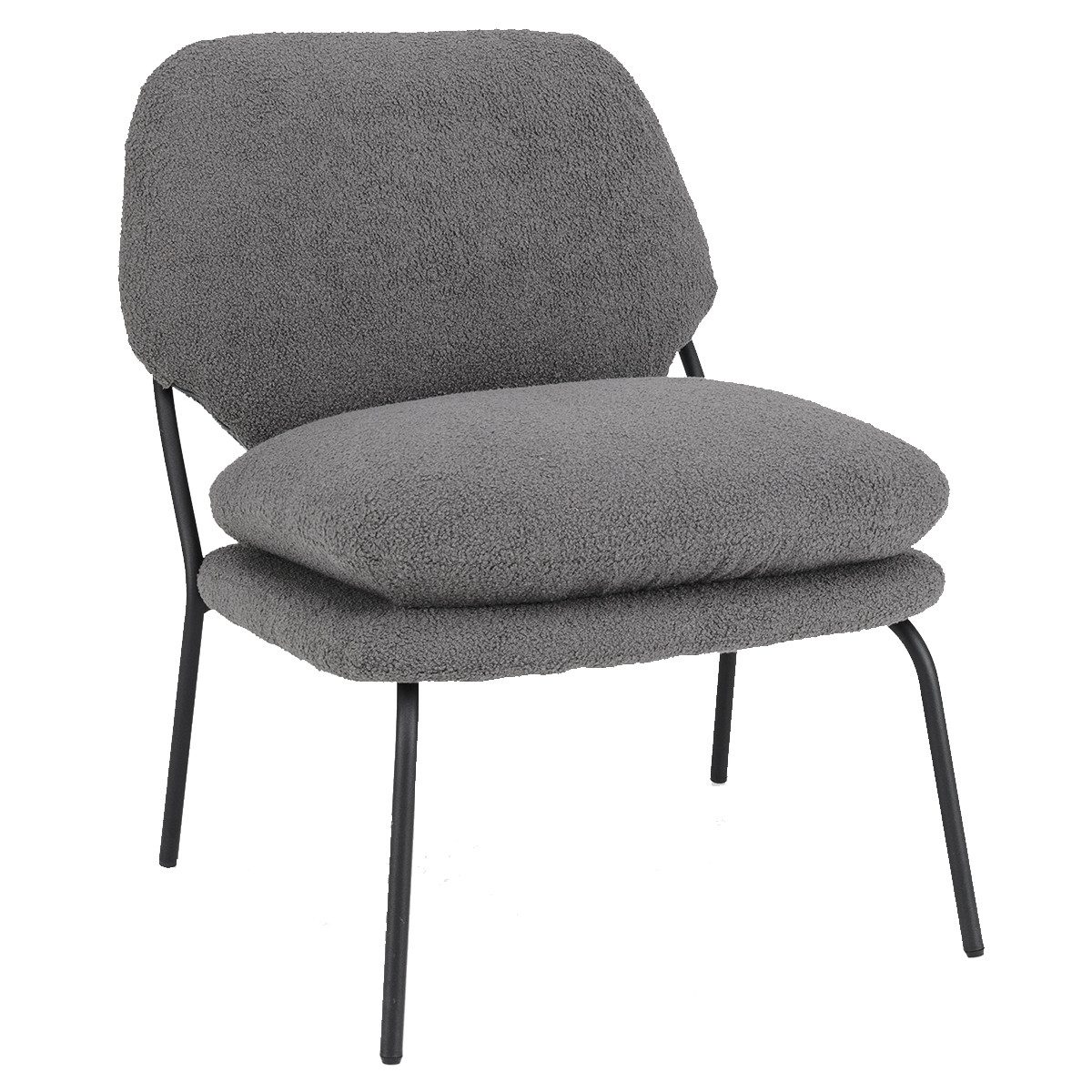 COSTWAY Relaxsessel, Polsterstuhl Esszimmer, mit hohem Rücken, grau