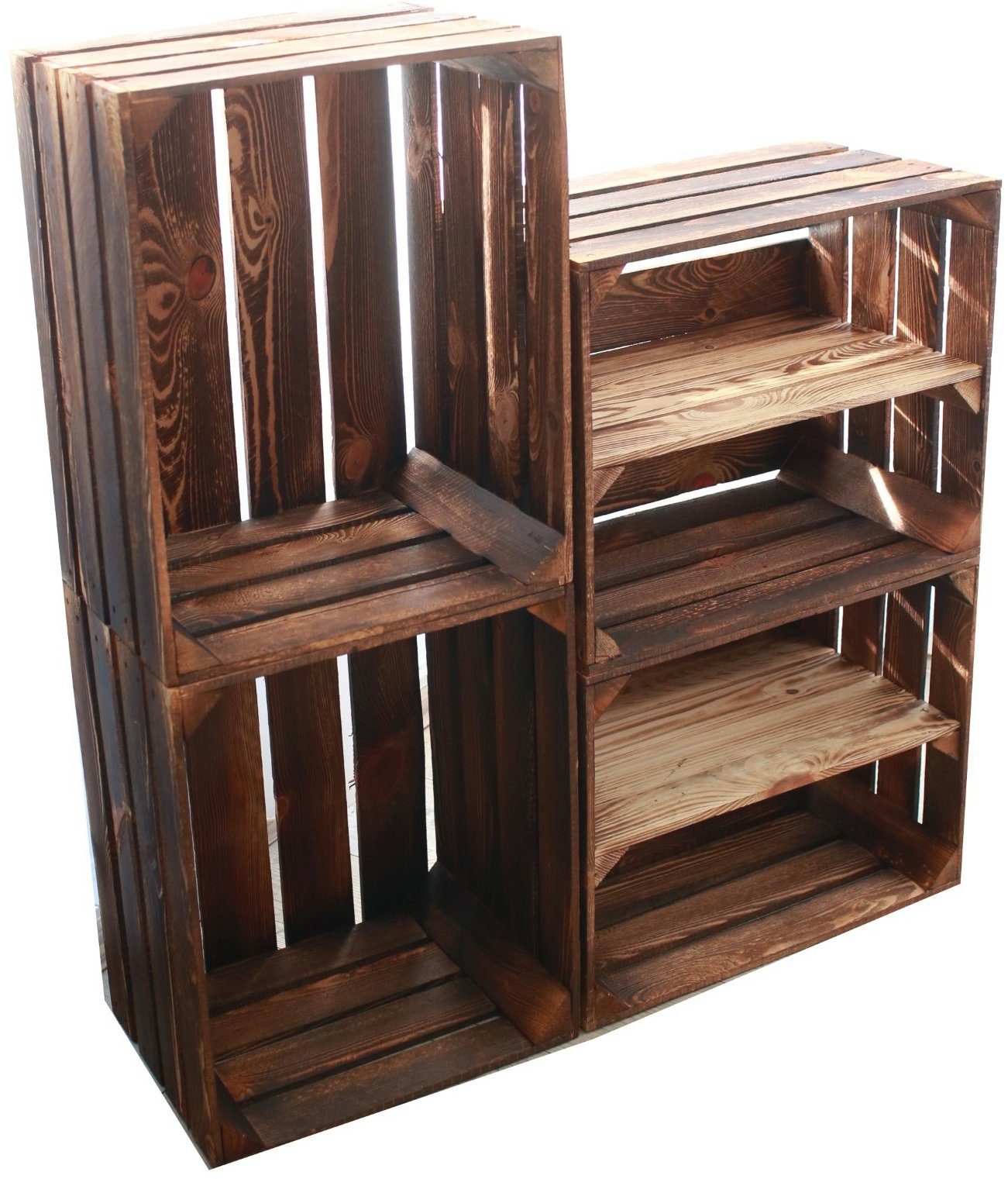 Teramico Holzkiste Holzkisten 50 x 40 x 30cm geflammt Set-Вариантыn kostenloser Versand, geflammt