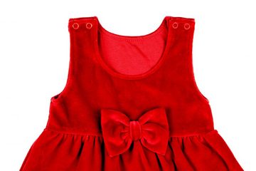 Babymajawelt Babydollkleid Babykleid Weihnachten Rot, Samtkleid mit Schleife hochwertig verarbeitet, lockere Passform, Made in EU