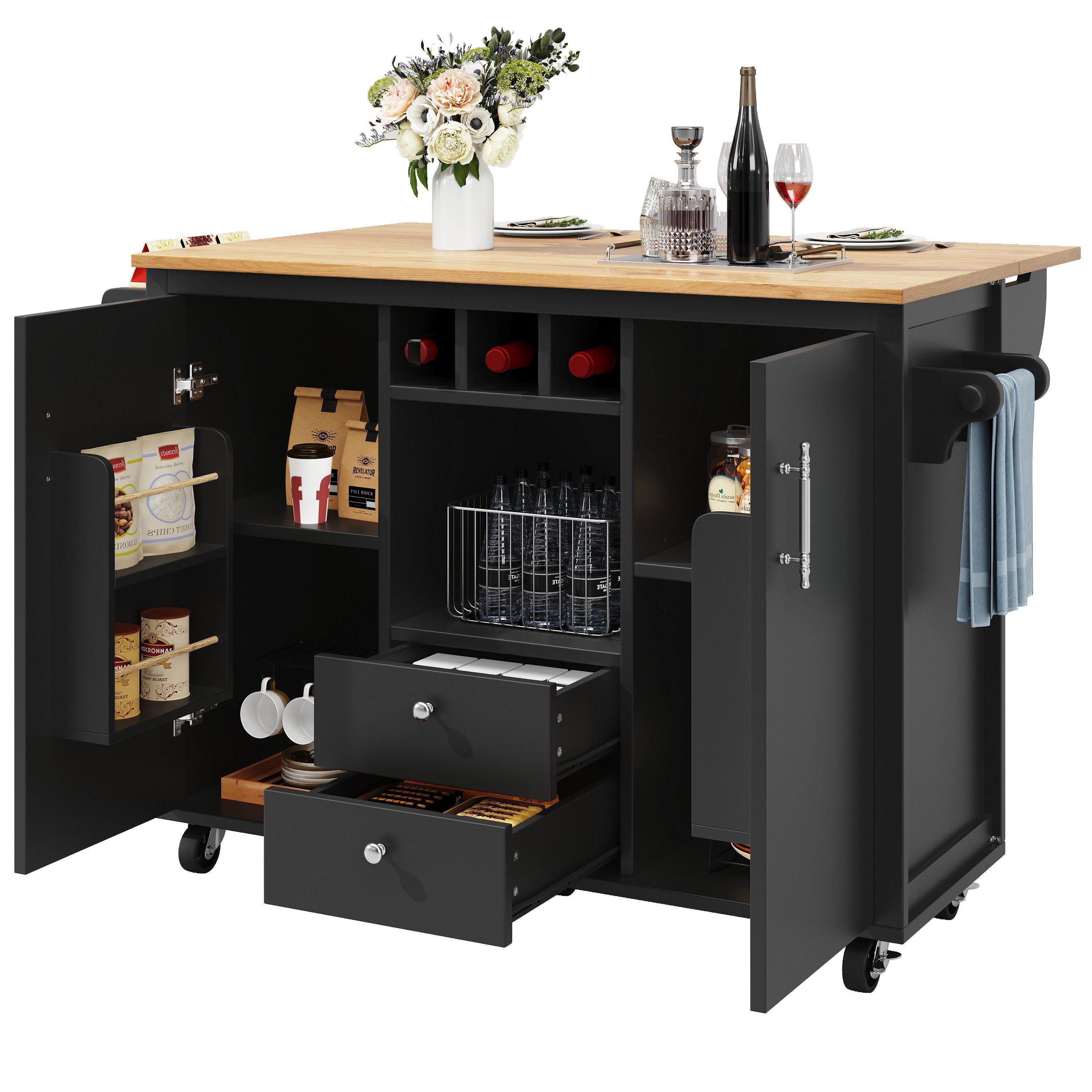MODFU Küchenwagen kücheninsel freistehend Buffetschrank, (mit günstig online kaufen
