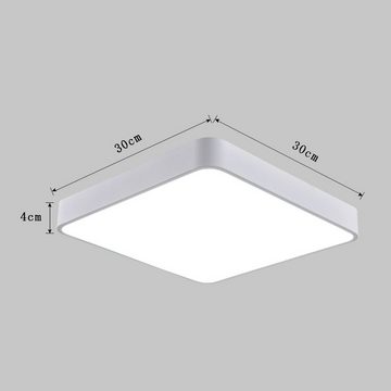 JDONG LED Deckenleuchte Flach Eckig Weiß Deckenlampe, LED fest integriert, Tageslichtweiß, Modern Warmweiß 3000K Lampe, Ultra Dünn
