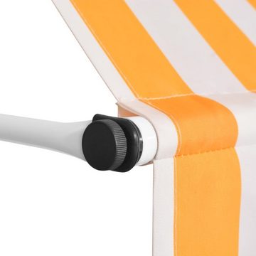 DOTMALL Markise Einziehbare Markise Handbetrieben 250 cm Orange/Weiß Gestreift