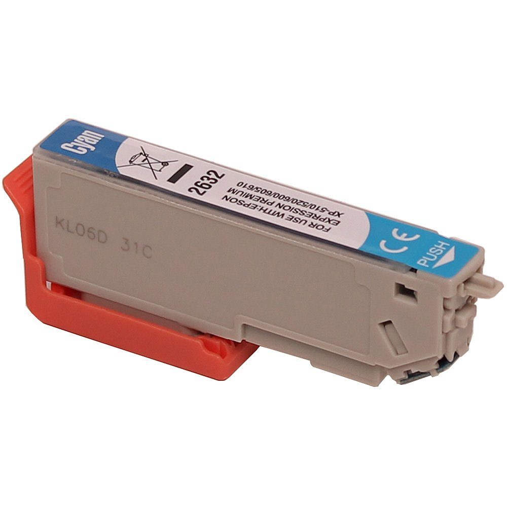 ABC Tintenpatrone (Kompatible Druckerpatrone für Epson 26XL Cyan Expression Premium, P600 XP605 XP610 XP615 XP620 XP625 XP700 XP710 XP720 XP800 XP810 XP820)