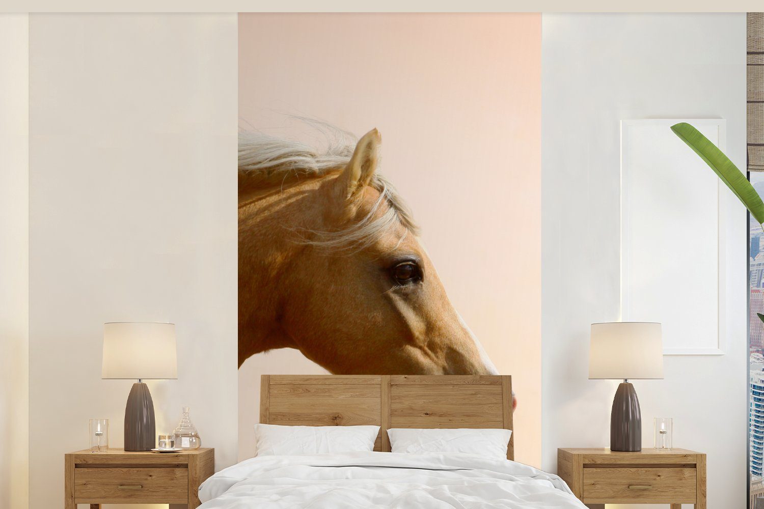 MuchoWow Fototapete Pferd - Licht - Luft, Matt, bedruckt, (2 St), Vliestapete für Wohnzimmer Schlafzimmer Küche, Fototapete