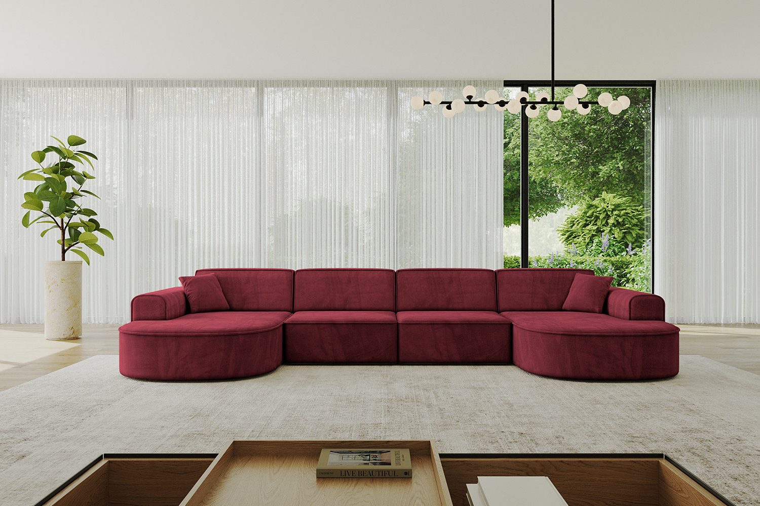ALTDECOR Wohnlandschaft MARI-U2, Sofa Praktische Bequeme Funktionsecke Couch U-Form Eckcouch, Corner Sofa U-Form Vielseitige Sofa Wohnlandschaft Wohnzimmer