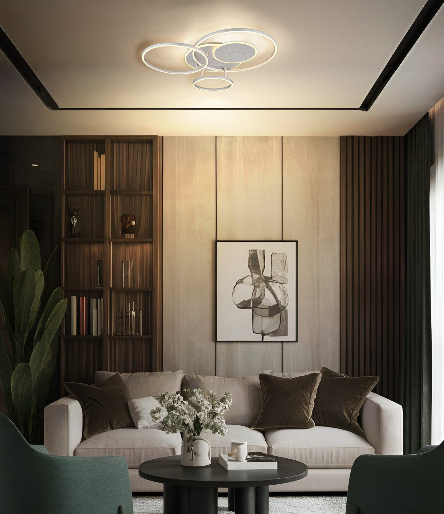GLOBO LIGHTING Deckenleuchte JOHNSON, LED fest integriert, Smarte LED-Deckenleuchte, dimmbar, Fernbedienung, flexibel