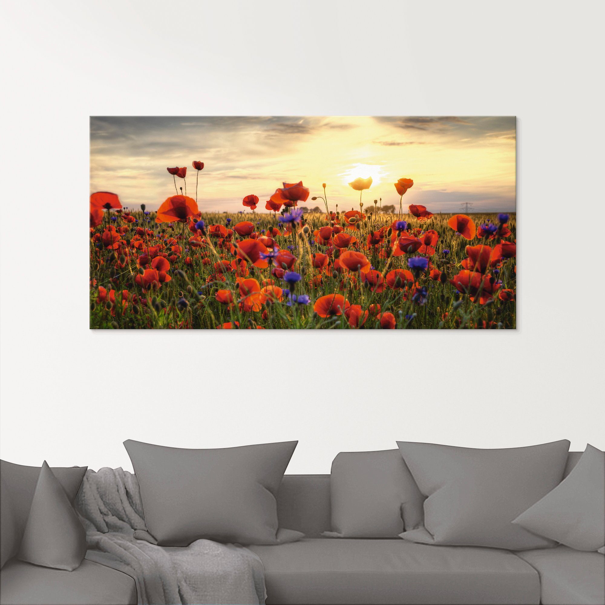 Artland Glasbild Mohnblumen, Blumen (1 St), in verschiedenen Größen