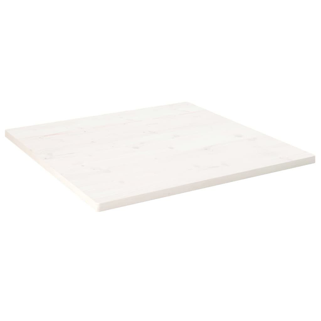 (1 Massivholz furnicato Quadratisch Weiß 80x80x2,5 Tischplatte Kiefer cm St)