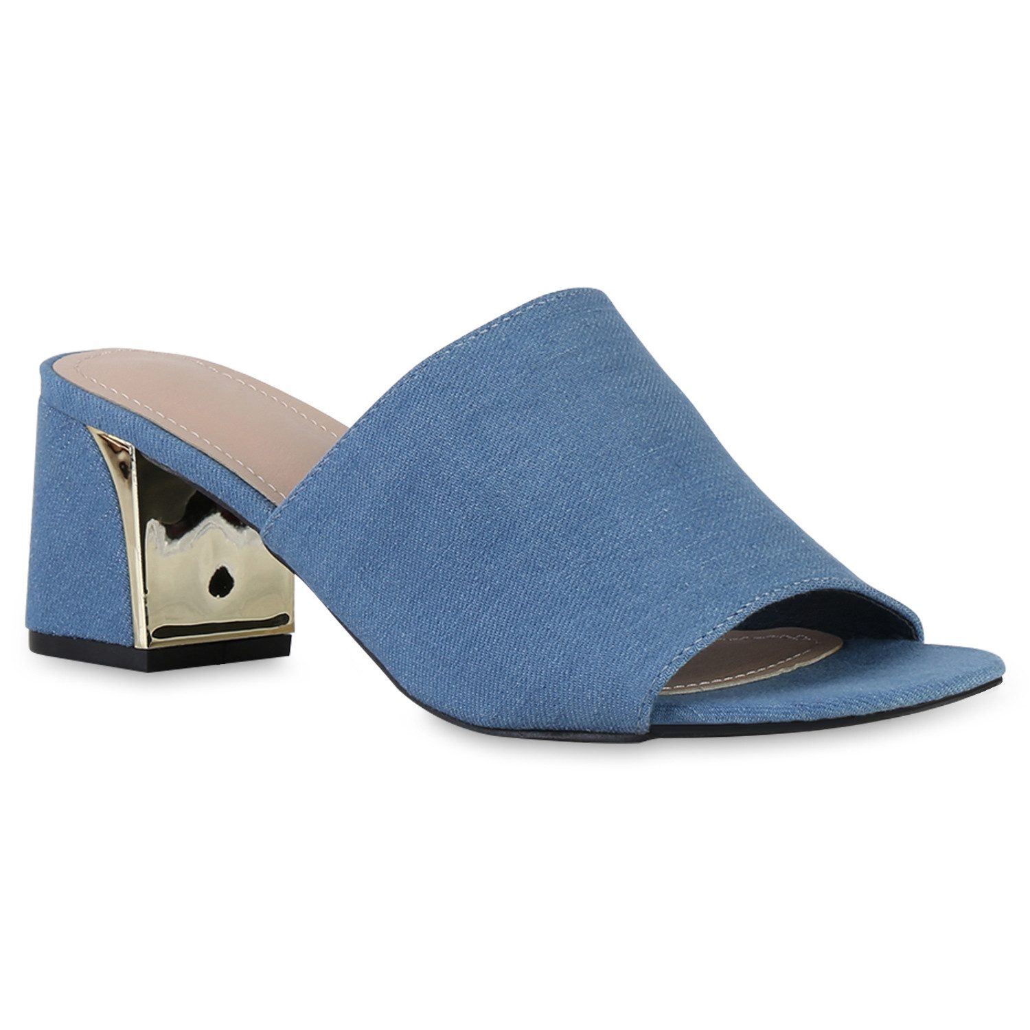 VAN HILL 840884 Sandalette Damen Pantoletten Sandaletten Klassische Basic B günstig online kaufen