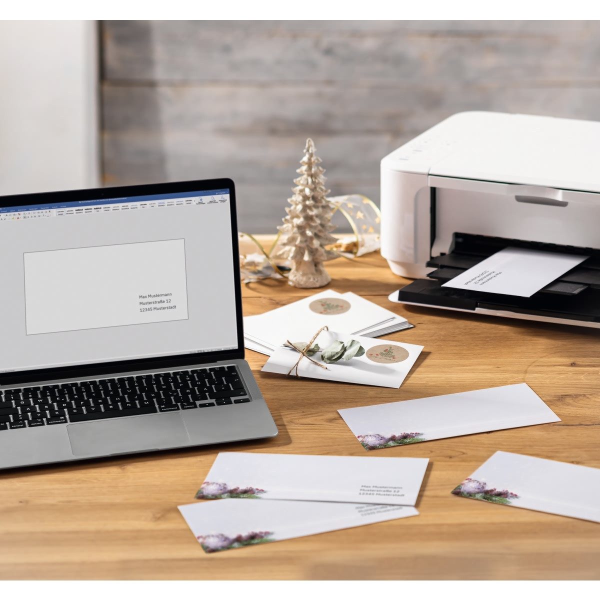 Sigel Briefumschlag Weihnachtsumschlag DIN lang 90g 25 Stück Charmful Christmas