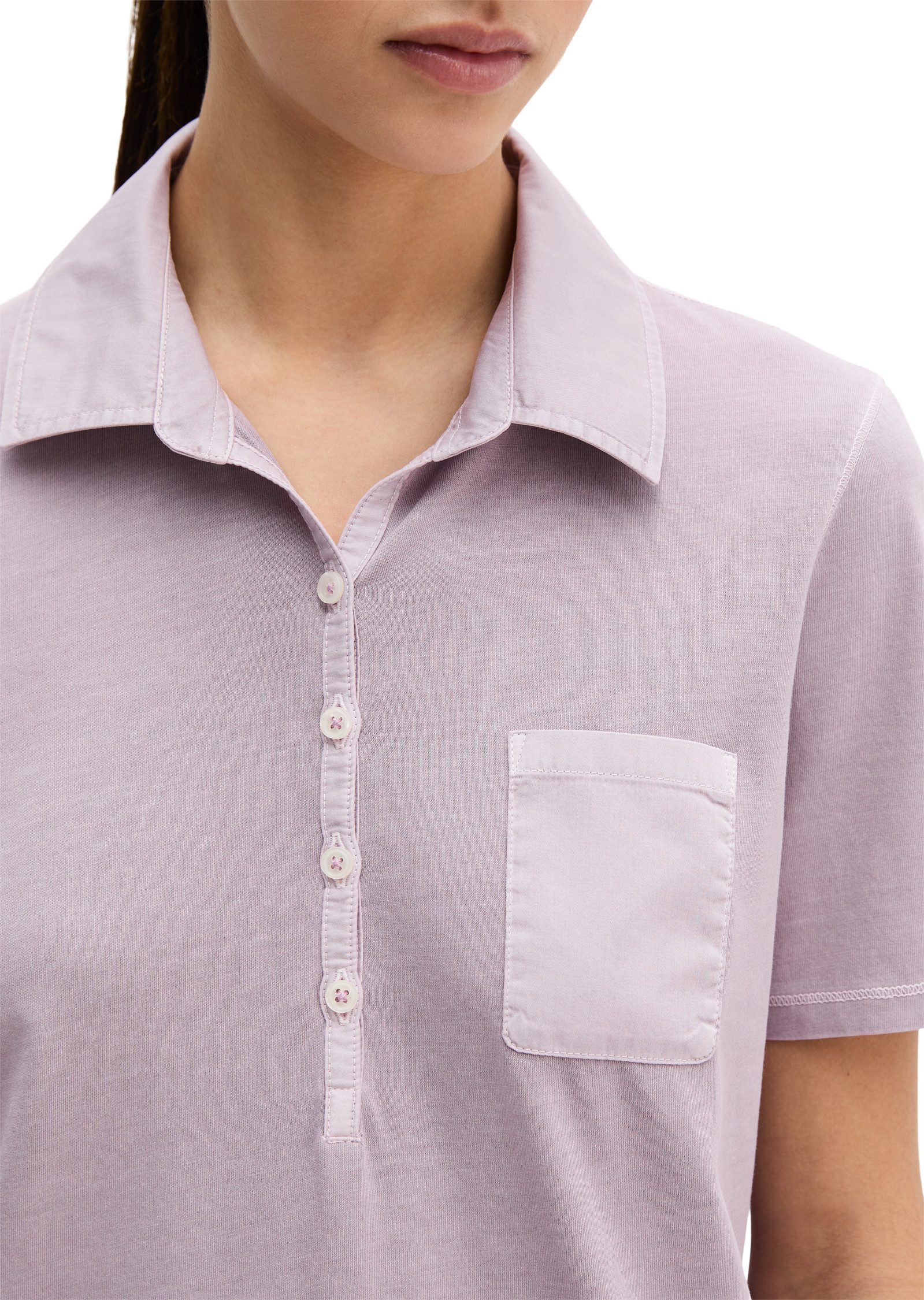 Marc O'Polo Poloshirt mit Material-Mix-Details – Bild 4 von 5