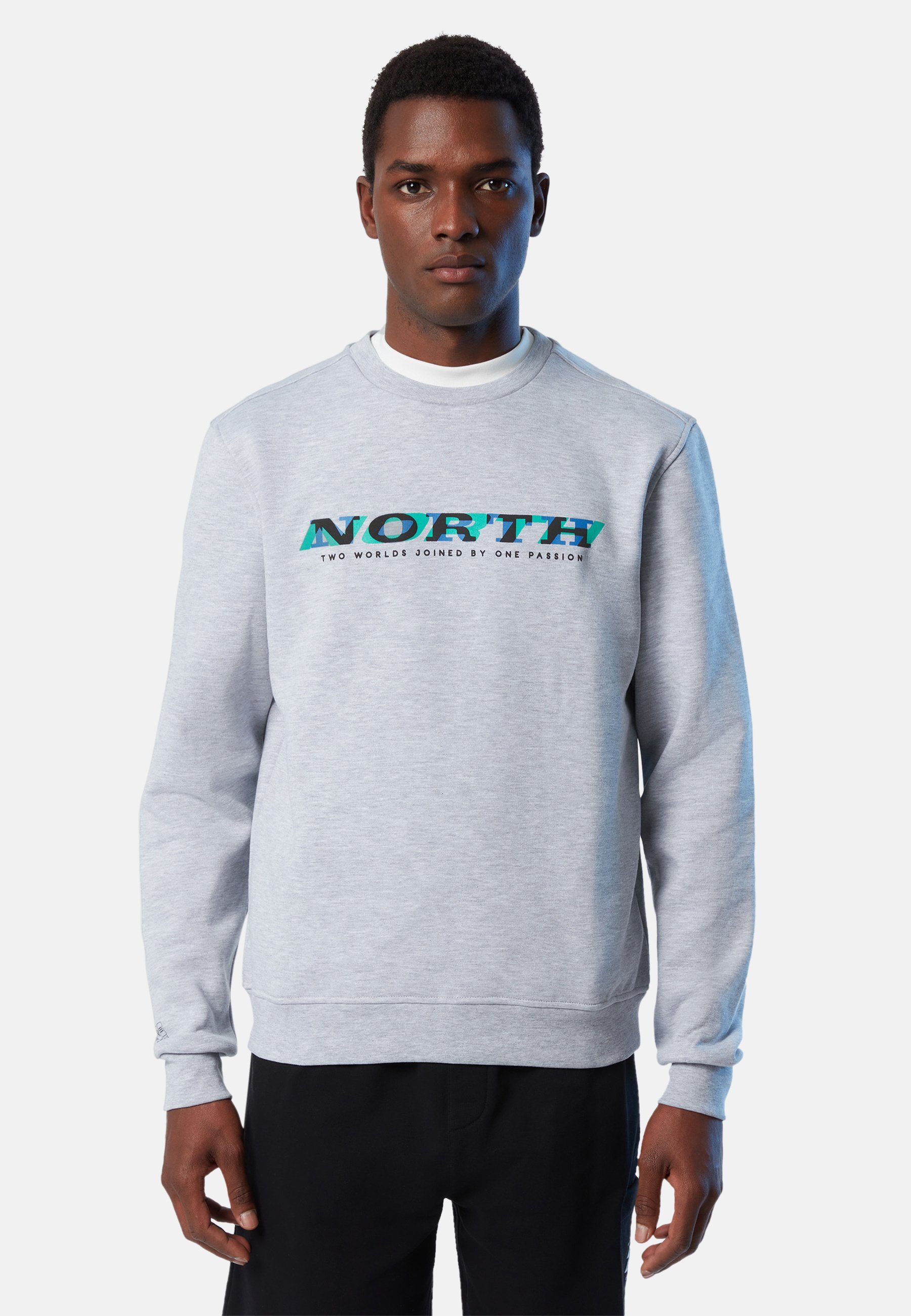 North Sails Fleecepullover Sweatshirt Rundhalsausschnittausschnitt grey mit