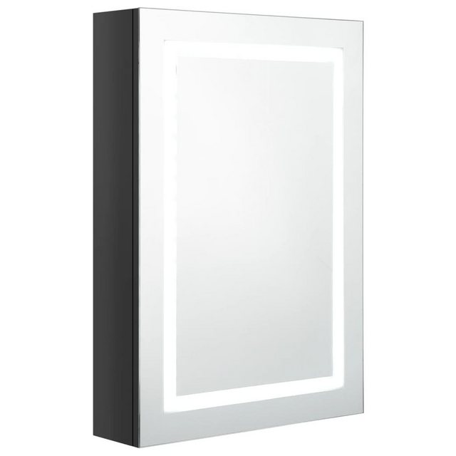 vidaXL Badezimmerspiegelschrank LED-Spiegelschrank fürs Bad Glänzend Schwarz 50x13x70 cm