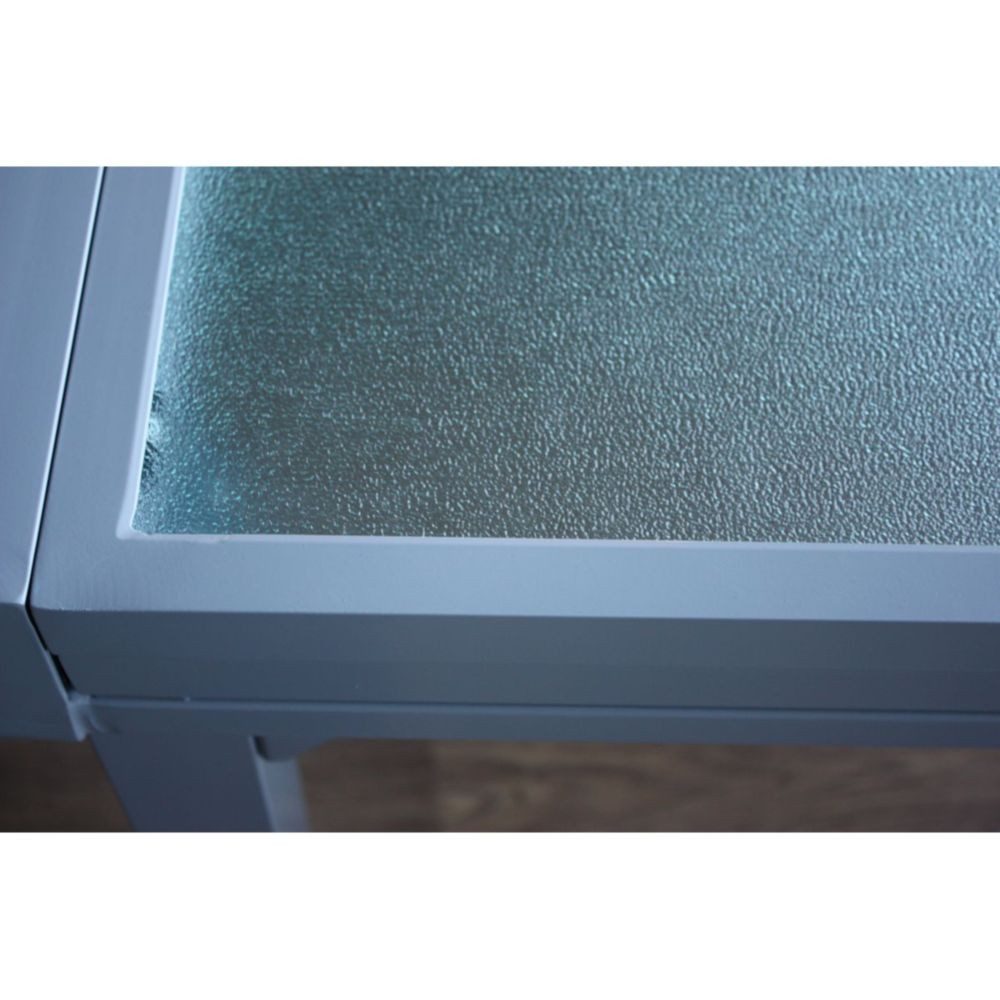 Harms Import Glastisch aus AluminiumWellenglas in grau. Abmessungen (H) 75 cm