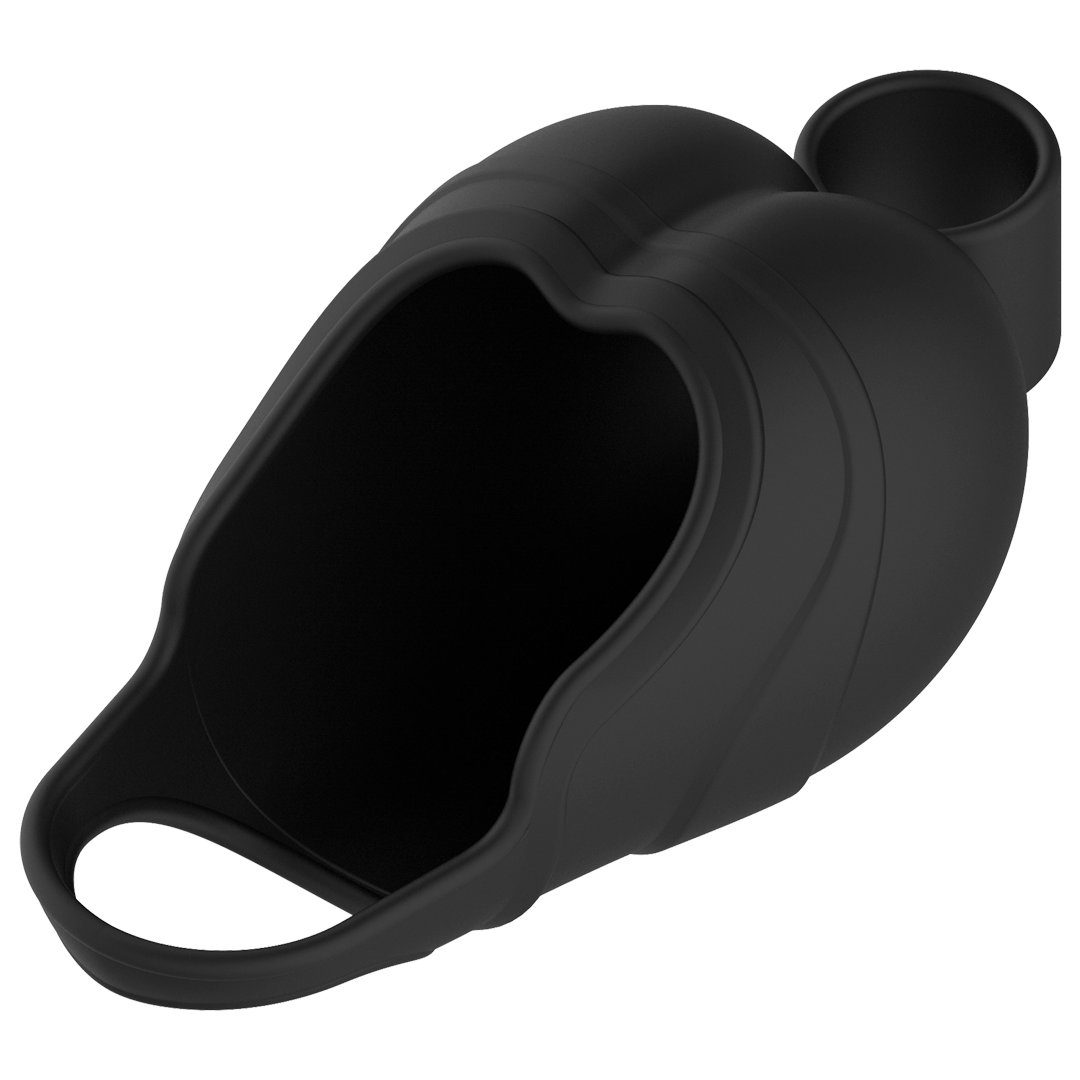 Dream Toys Penis-Hoden-Ring Hodensack aus mit Silikon schwarz - Vibration