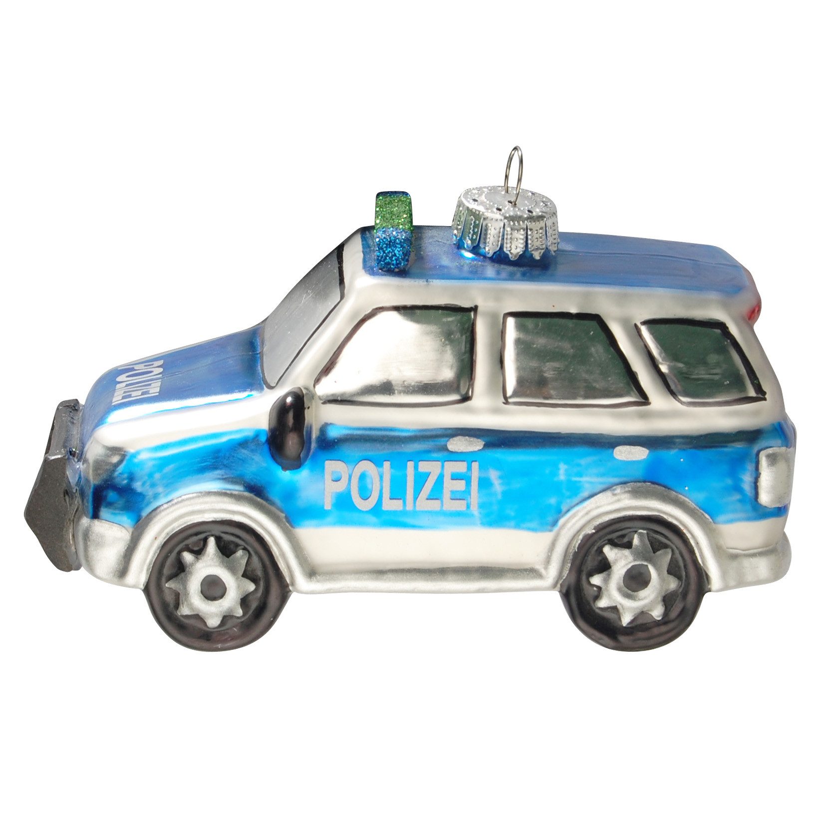 Krebs Glas Lauscha Christbaumschmuck Glasanhänger - Polizei SUV - ca. 12cm günstig online kaufen