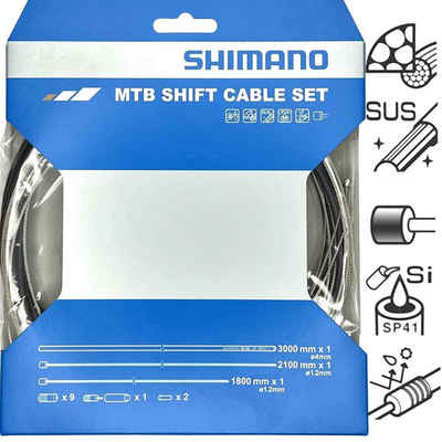 Shimano Fahrradkurbel Shimano Schaltzug-Set MTB Edelstahl OT-41 Schwarz