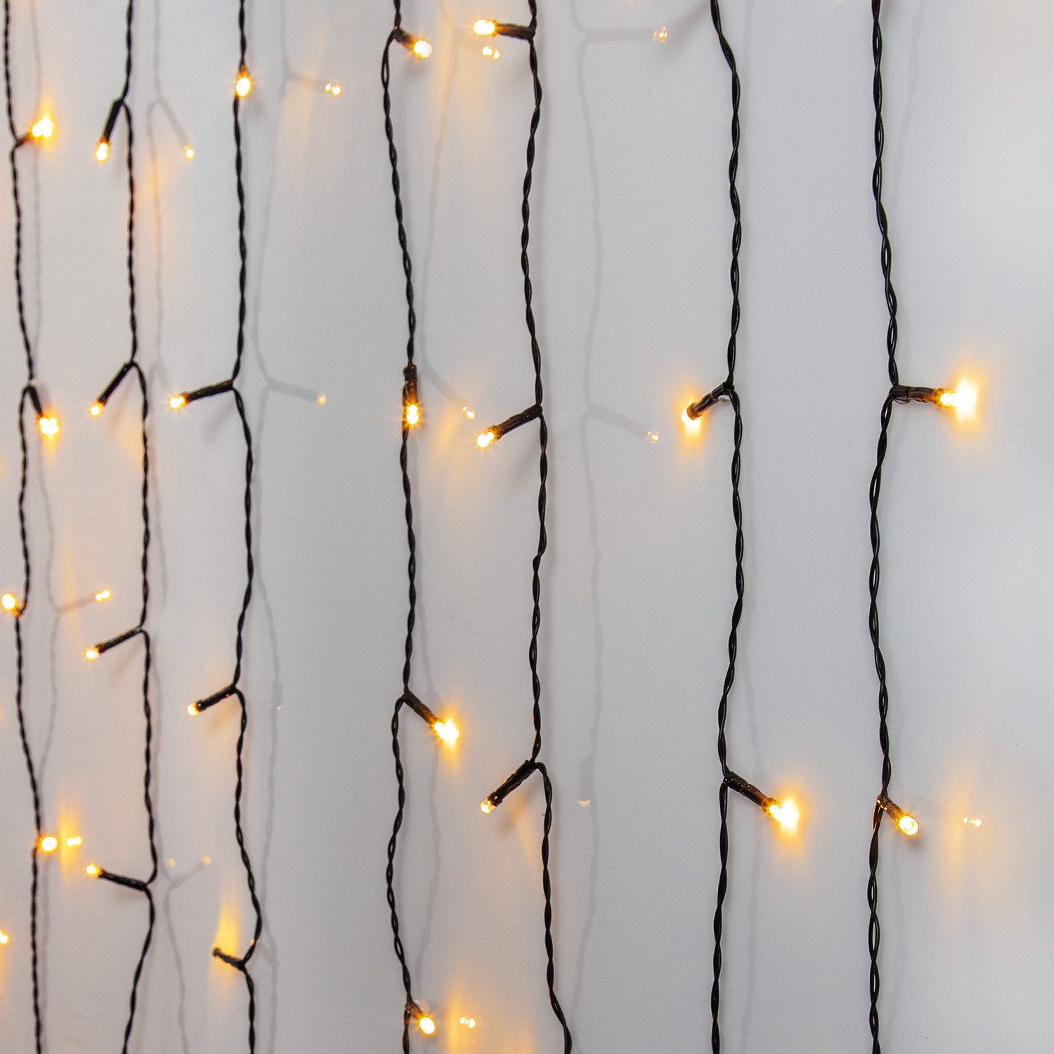 STAR TRADING LED-Lichtervorhang LED Lichtvorhang 80 bernstein LED 1,3x1,3m für Außen Weihnachten, 80-flammig