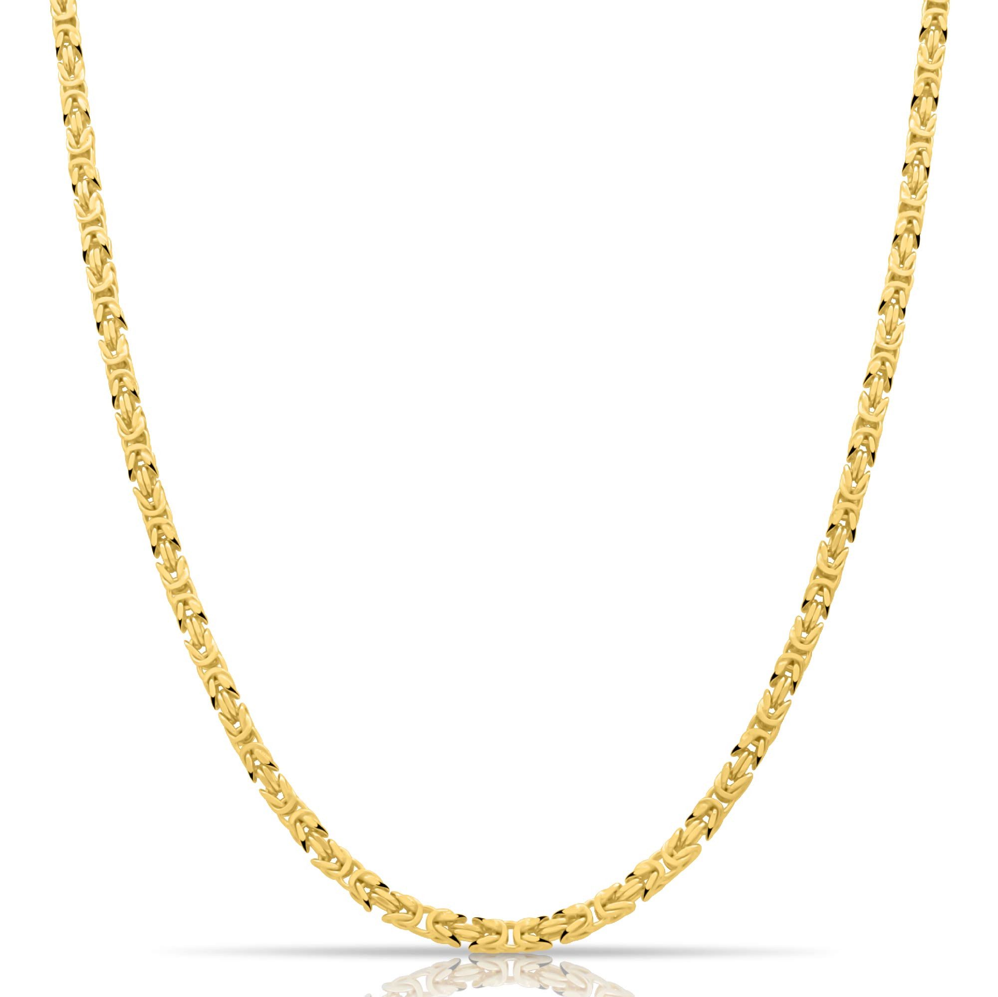 Tony Fein Königskette Königskette 3,8mm 585er Vergoldet Massiv Gläzend Kara günstig online kaufen