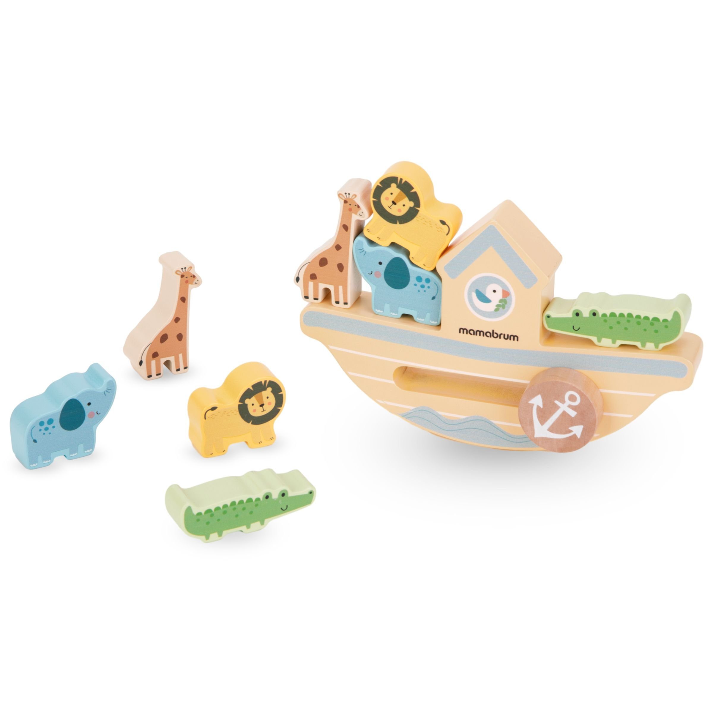 Arkadespiel Balancierboot Puzzle-Sortierschale aus Mamabrum - Holz