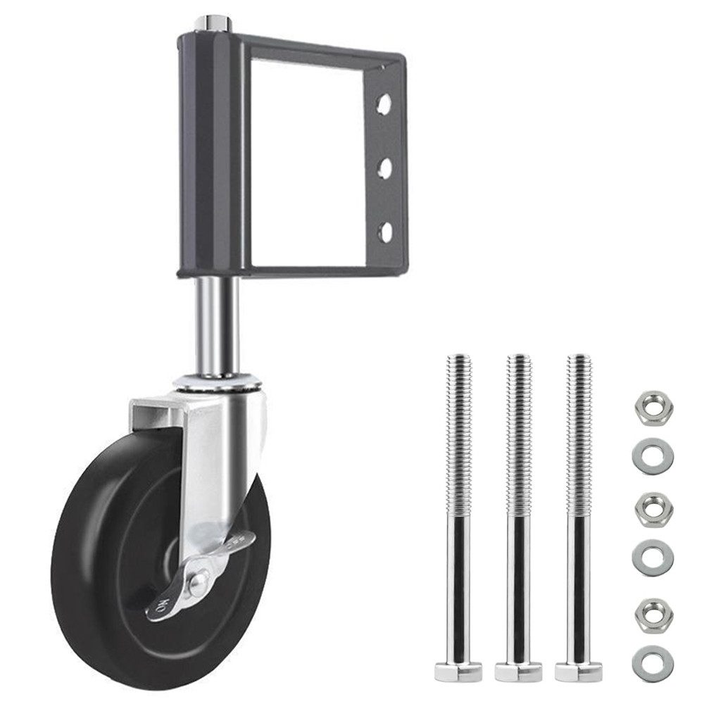 NUODWELL Gerüstrolle Torrolle 102mm mit Federbelastung, Drehbare Torrolle, 100kg Tragkraft, Schwerlast-Torräder für Holztore, Zäune, Gartentor und Metalltore