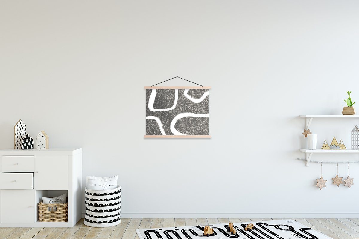 Textilposter Abstrakt für Posterleiste, Design, Wohnzimmer, MuchoWow - (1 Bilderleiste, Magnetisch St), Minimalismus Poster -